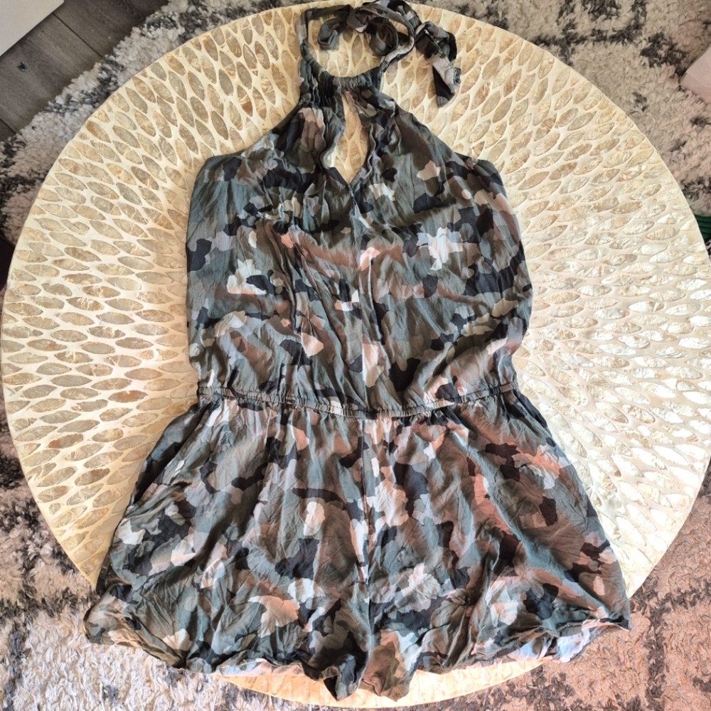 Guess Green Camouflage Romper Size Medium